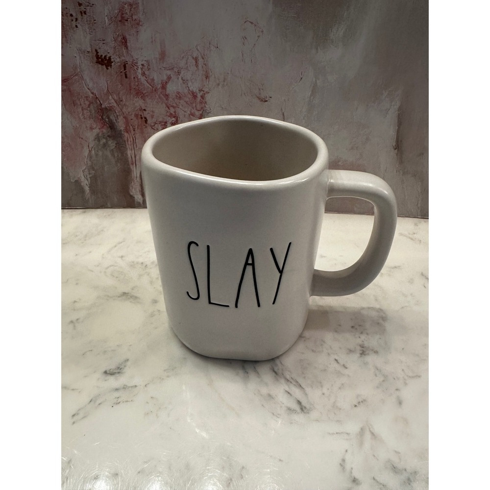 Rae Dunn SLAY Coffee Mug Artisan Collection by Magenta White Ceramic Cup